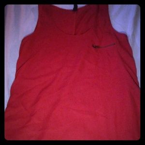 Red Sleeveless Blouse